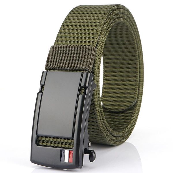 

belts youth canvas nylon belt holeless toothless alloy automatic buckle casual outdoor, Black;brown
