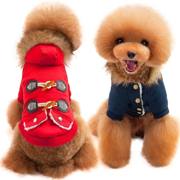 

dog apparel pet warm clothes autumn winter fur collar coat for puppy jacket chihuahua 2 colors 5 size