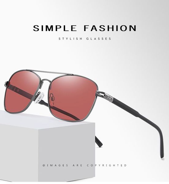 

sunglasses men's polarized metal square fashion anti-glare, White;black