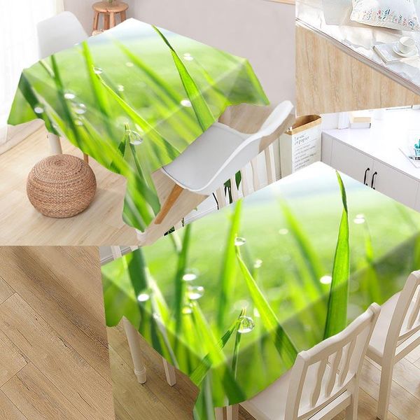 

table cloth green grass custom oxford fabric rectangular waterproof oilproof cover family party tablecloth