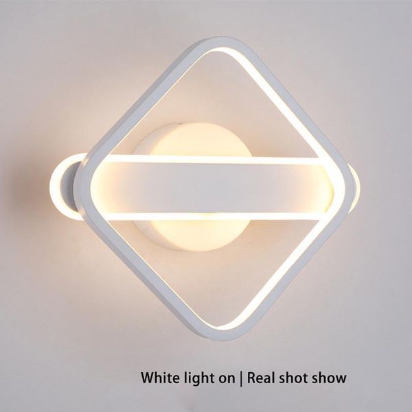 

modern led wall lamp aluminum black/white 3 lighting color mounted light bracket lantern for living room bedroom corridor