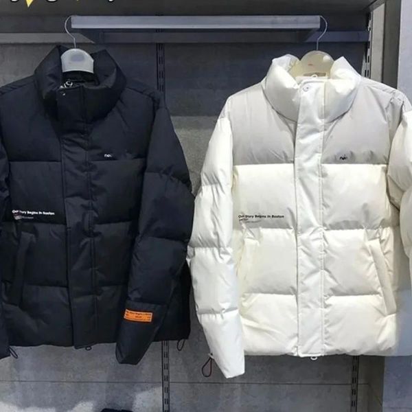 

luxury thicken warm down jackets coats for men women 2 colors windproof jacket outdoor personality designer parkas coat, Black