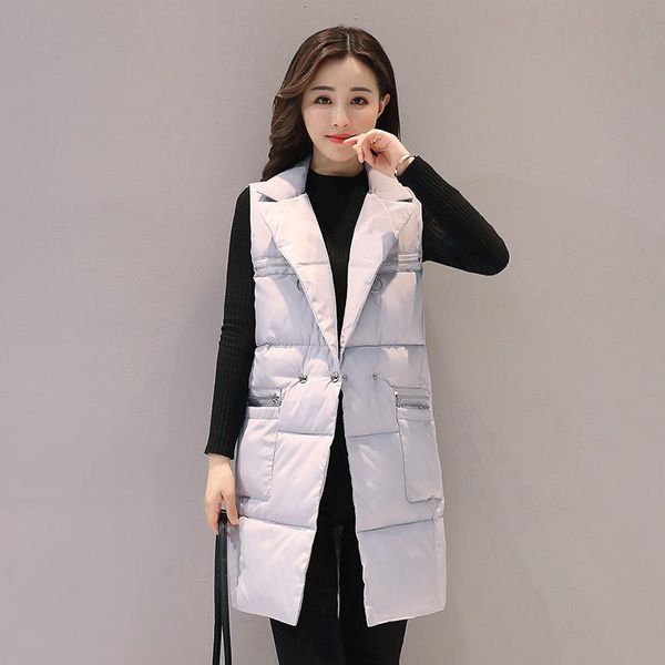 

women's vests 2021 autumn/winter vest women hooded thicken warm long casual cotton padded waistcoat female sleeveless jacket, Black;white