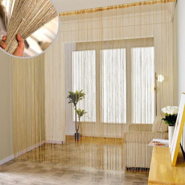 

curtain & drapes living room curtains thread string door bead sheer for window bedroom 100 x 200cm
