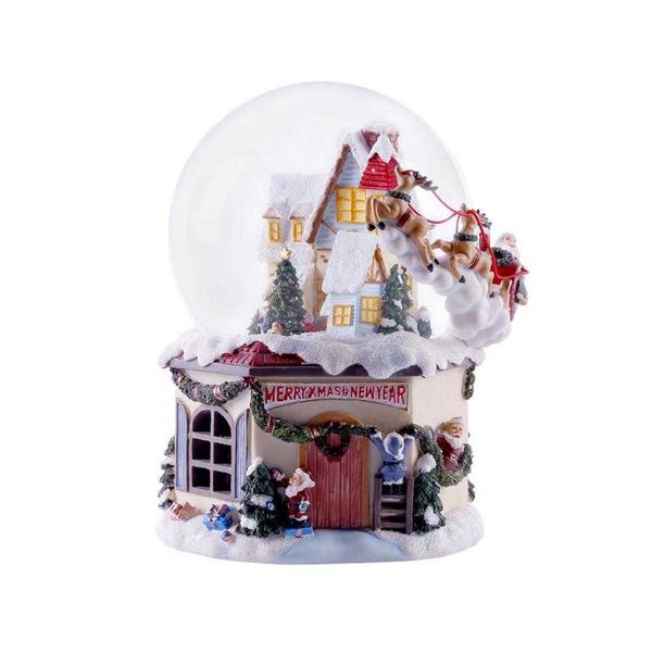 Globo di neve musicale - Babbo Natale in resina Decorazione domestica Artigianato per bambini Gi H1020