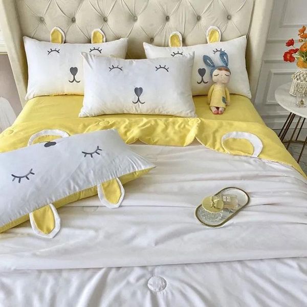 

bedding sets coco bear ice silk summer quilt four piece set lovely girl heart washable air conditioner