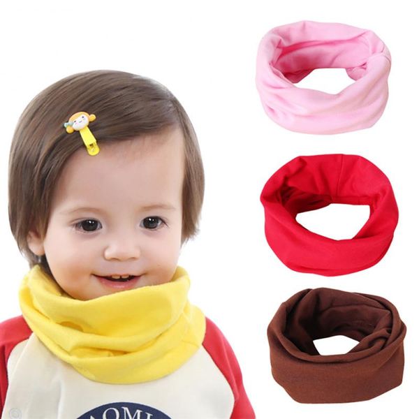 

1pcs cotton baby scarf o ring neckerchief neck ring collar spring infant girls winter children candy color face bandana baby bib, Blue;gray