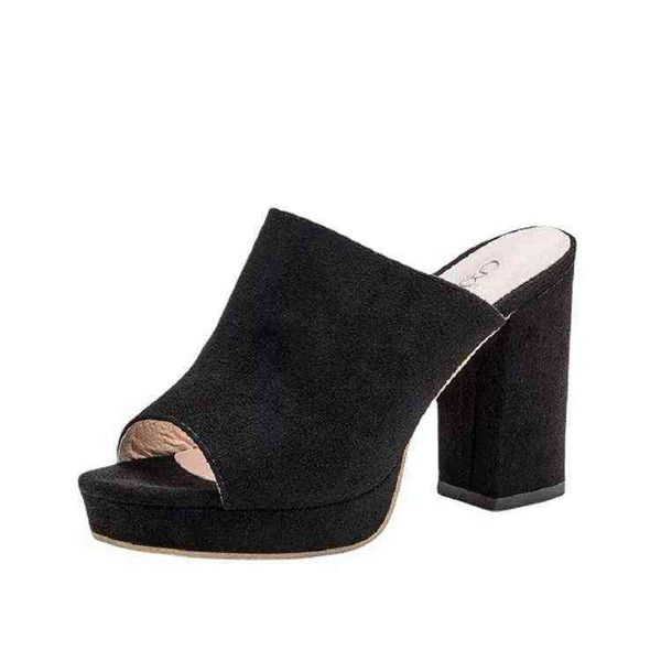 

high heels 2021 thick heel sandals fish mouth women's sho