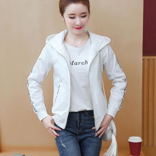 

women's jackets fashion flowers jacket women 2021 autumn bomber long sleeve slim short coats hooded baseball overcoat clothes e201, Black;brown