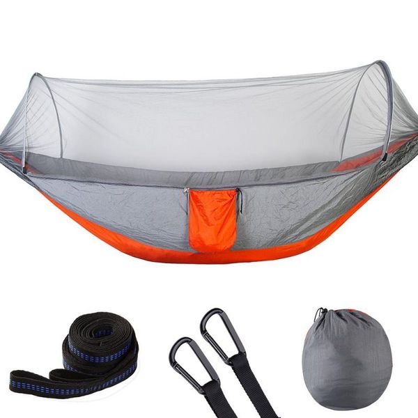 

camping hammock with net mosquito portable nylon travel double single sleeping bags