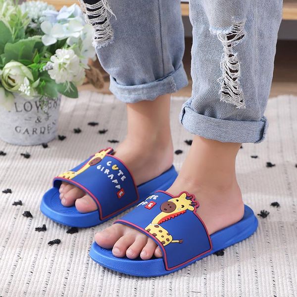 

slippers kids girls summer soft room indoor baby shoes for boys cartoon cute slides children swimming flip flops, Black