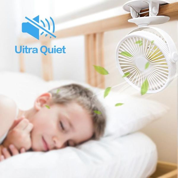 

clip on fan for baby stroller home office camping outdoors dual-use portable 3-speed deskusb quiet electric fans