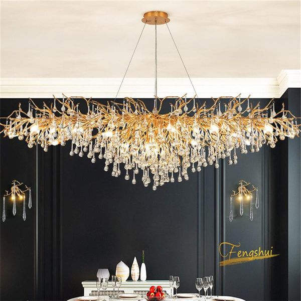 

chandeliers modern light led chandelier loft luxury crystal large branch pendant lamp for living room villa restaurant bedroom deco lighting