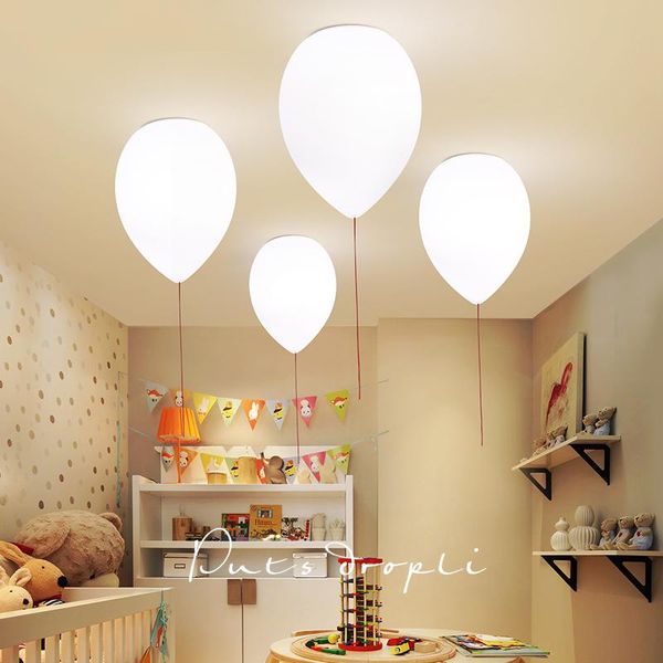 Deckenleuchten, moderne, kreative, weiße Milchglas-Ballon-warme, romantische, niedliche Lampe für Kinderzimmer, Schlafzimmer, Kinderzimmer