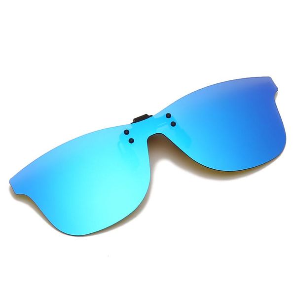 

sunglasses square clip on flip up polarized lens for prescription glasses women men driving night vision uv protection, White;black