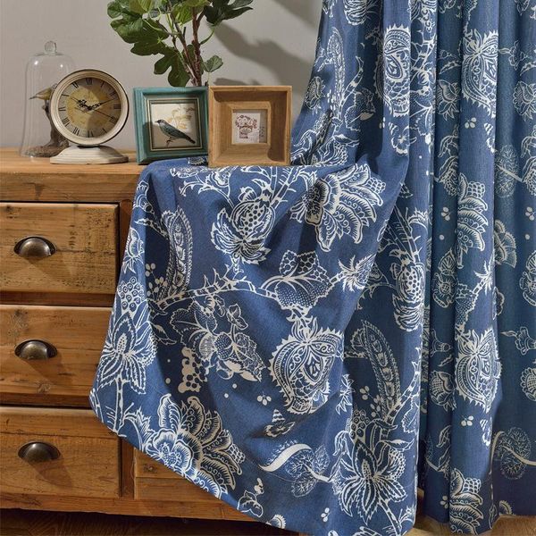 

[met] curtains for living room bedroom modern minimalist chinese cotton printing curtain window screen & drapes