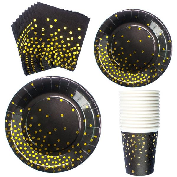 

disposable dinnerware 28pcs rose gold series tableware gilding paper napkin cup plate party supplies wedding/birthday pool decoration