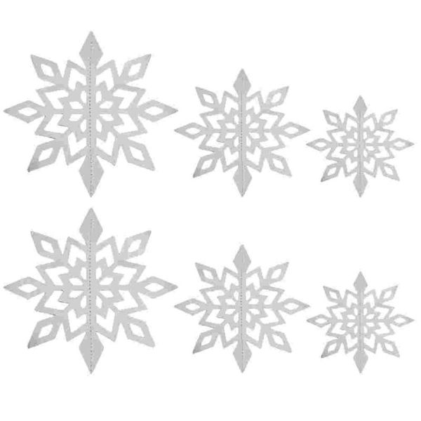 

christmas decorations 6pcs 3d snowflake pendants hanging party supplies