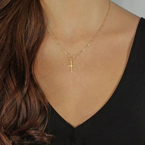 

chains fashion versatile cross necklace street s women's neck chain clavicle, Silver