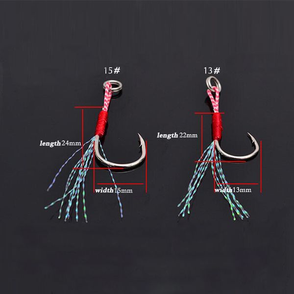 50 шт. / Сумка литой литой JIG Assist Cook Slow Jigging приманка Bass рыболовные крючки колючий крючок, связывая рыболовный крючок с перьями