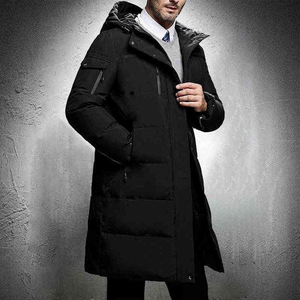 

winter men duck down hooded parka mens coats fashion clothing streetwear pure color brand new thick warm, Black;white
