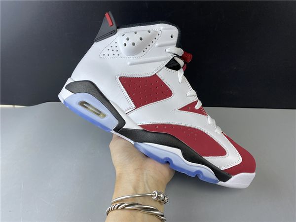 

jumpman 6 carmine mens white red basketball shoes 6s fashion sneakers
