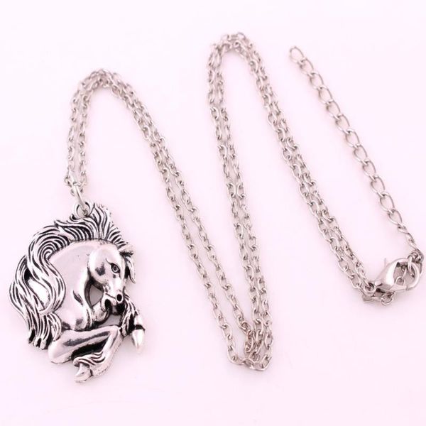 

antique sliver plated horse pendant link chain necklace necklaces, Silver