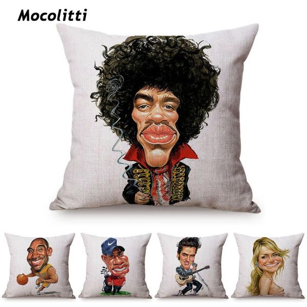 

cushion/decorative pillow funny caricature abstract celebrity portrait cushion cover decorative throw case cute star poster car sofa