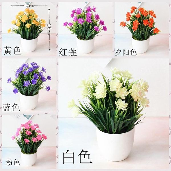 

decorative flowers & wreaths green artificial spring grass with potted bonsai home garden outdoor indoor decoration fake flores plantas arti
