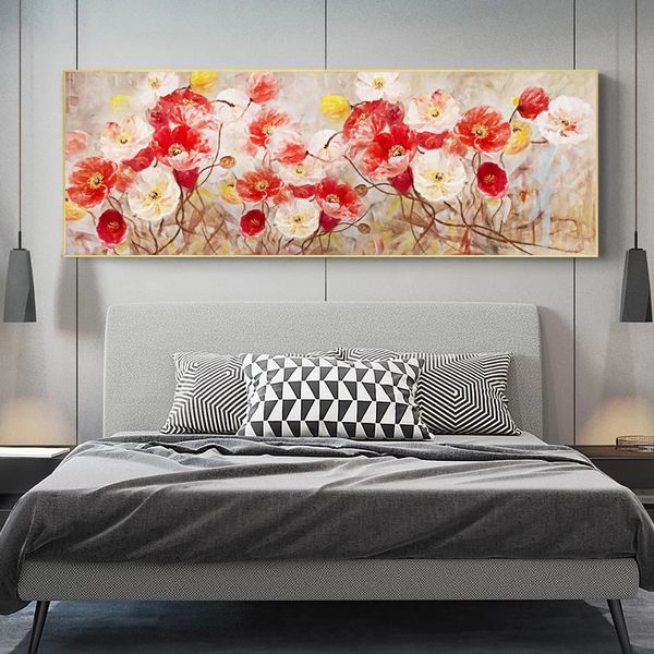 Rote Blume Poster Leinwand Drucke Moderne Wohnkultur Wand Kunst Bilder Für Wohnzimmer Nacht Abstrakte Malerei Landschaft Cuadros