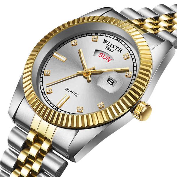 

reloj digital hombre mens watches brand luxury calendar diamond watch for men quartz wristwatches gold clock montre homme, Slivery;brown