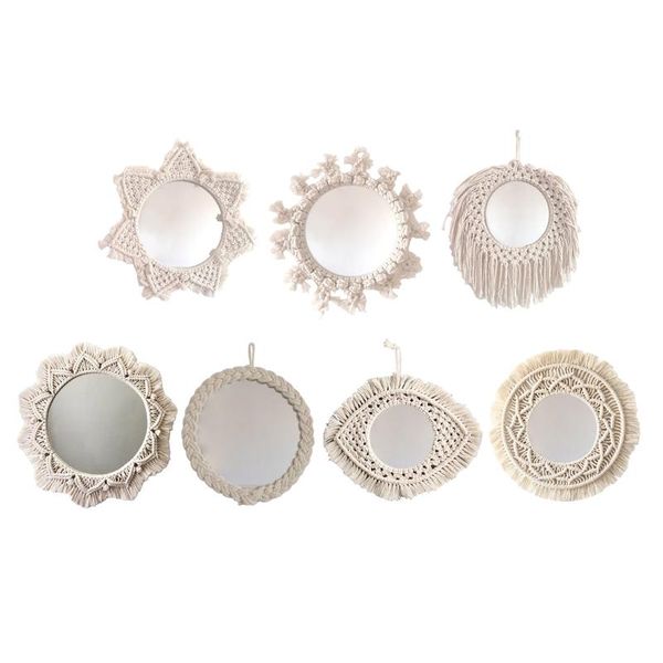 

bohemia macrame mirror ing mirrors porch bathroom backdrop art ornaments