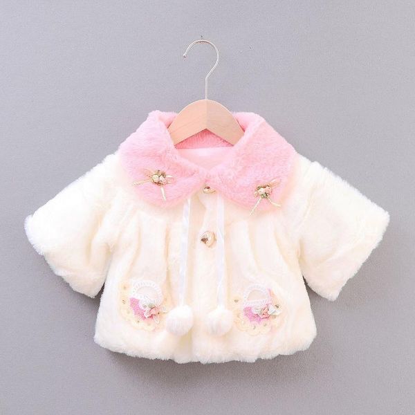 

jackets autumn winter baby girls jacket for cute princess fur cloak kids warm outerwear coat born clothes infant, Blue;gray
