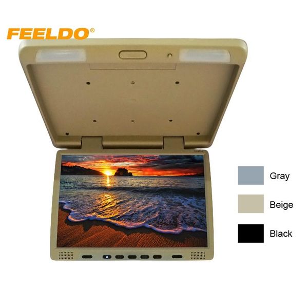 

car video feeldo dc12v truck bus 17" tft lcd roof mounted monitor flip down for dvd player 3-color #hq1294