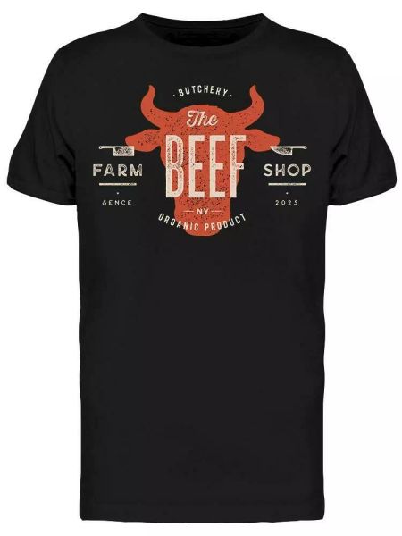 

Beef Cow Bull Tee Men's -Image by Shutterstock, White;black