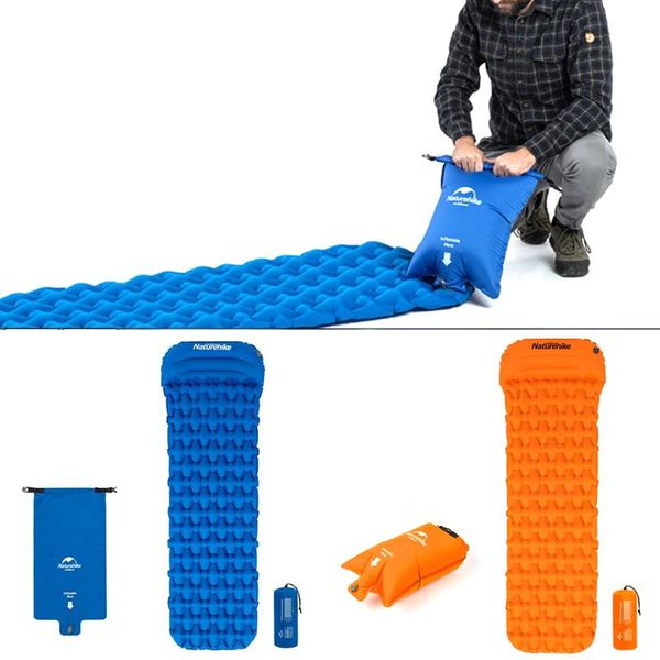 

outdoor pads portable air mattress sleeping pad fast filling bag super light inflatable with pillow life rescue 2 colors