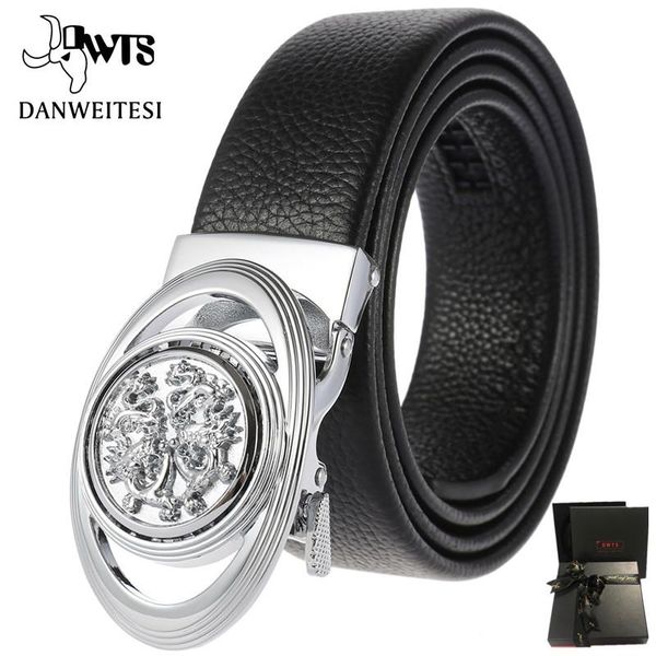 

belts [dwts] brand automatic buckle black genuine leather belt men's cow for men 3.5cm fashion business gift box, Black;brown