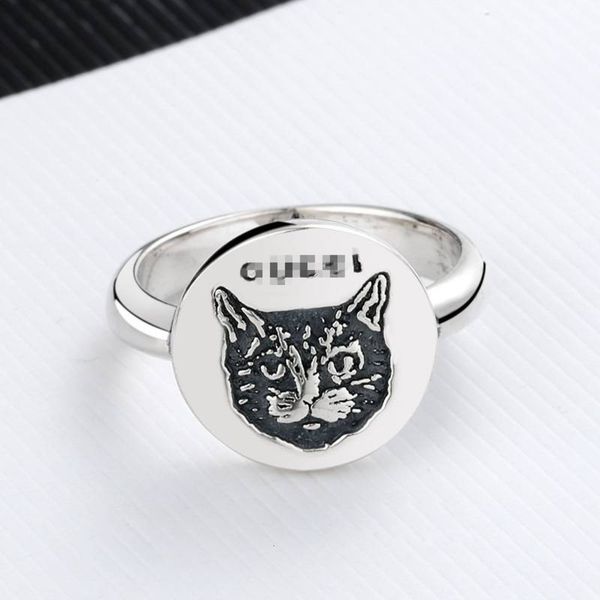 

ring gujia double g women's silver joseph round cat's head