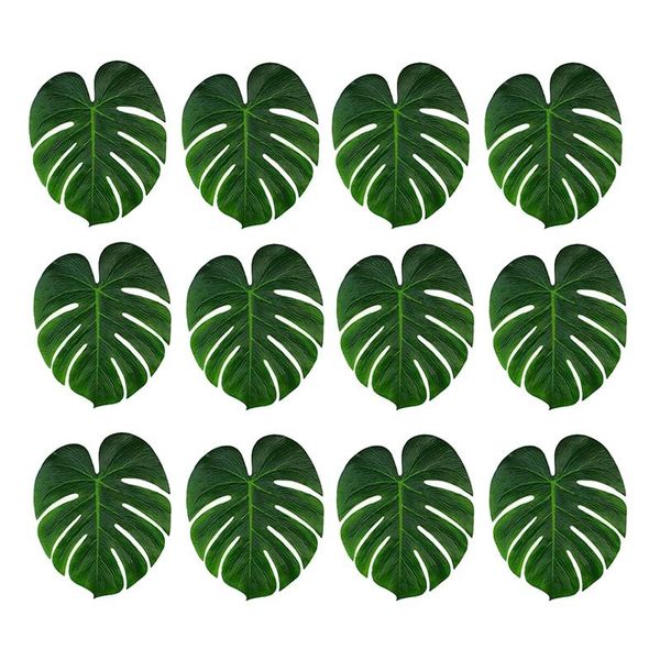 

table runner 36 pcs tropical artificial plant palm leaves - decoration leaf decor accessories (15cm+20cm+35cm)
