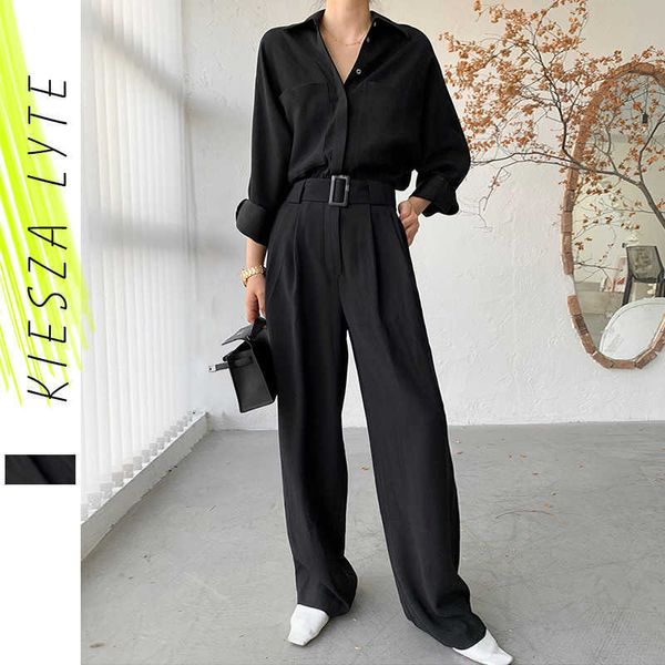 Siyah Kargo Tulum Kadınlar Bahar Moda Uzun Kollu Kemer Romper Streetwear Tulum 210608