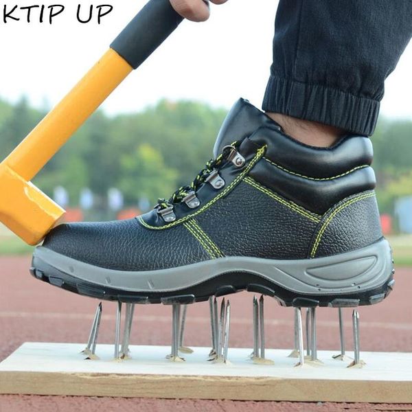 

boots men's winter steel toe cap protective work shoes safety men snow mid sole indestructible, Black