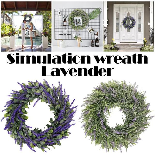 

decorative flowers & wreaths fake lavender hanging garland for front door artificial green wreath leaves wall window party outside decor hom