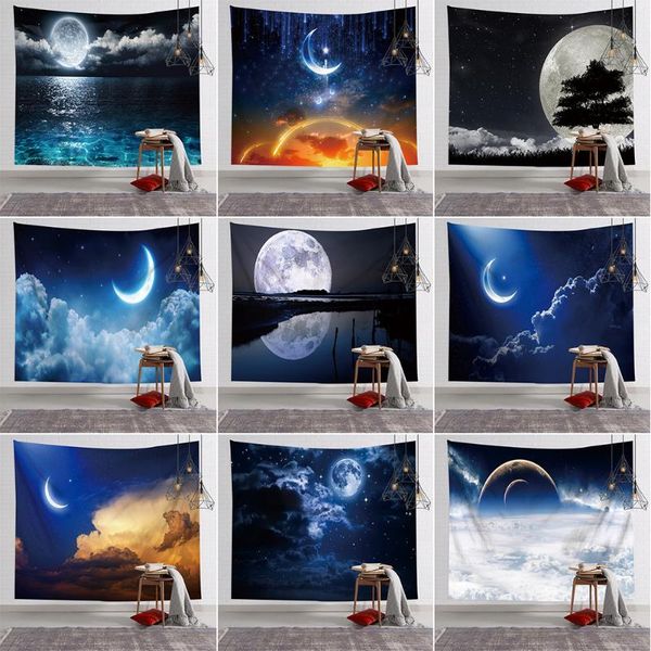 

tapestries 130*150cm moon hanging tapestry mandala bohemian decor wall bedroom scene starlight art home