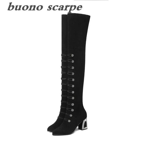 

boots winter socks fashion rhinestone high-heeled knee long women, Black