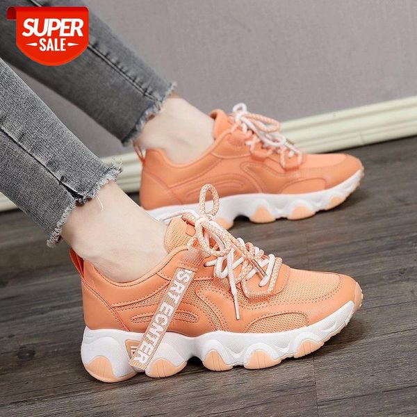 

fashion chunky sneakers platform ulzzang orange vulcanized shoes woman lace up sports green casual shoes tenis female 2020 new #7i4r