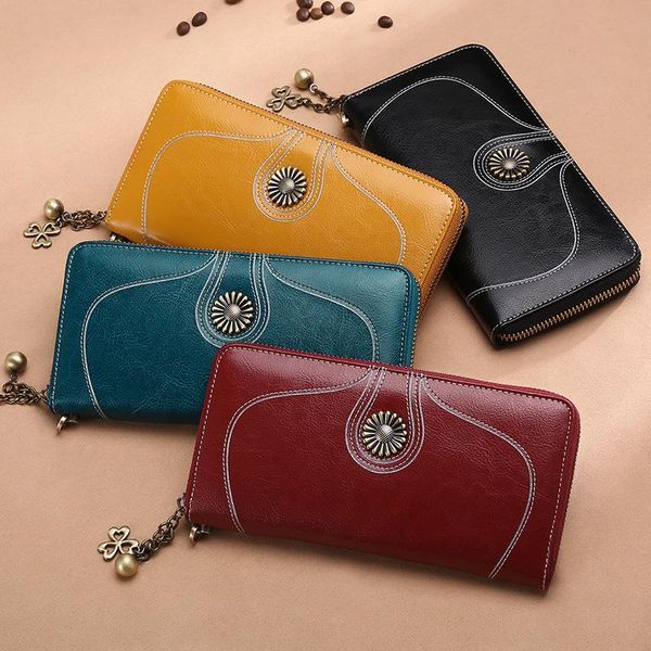 

wallets woman's wallet leather ladies long cute zipper clutch, Red;black