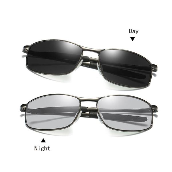 

Men UV400 Fishng Polarized Pochromatic Sunglasses Outdoor Driving Transition Chameleon Lens, White;black