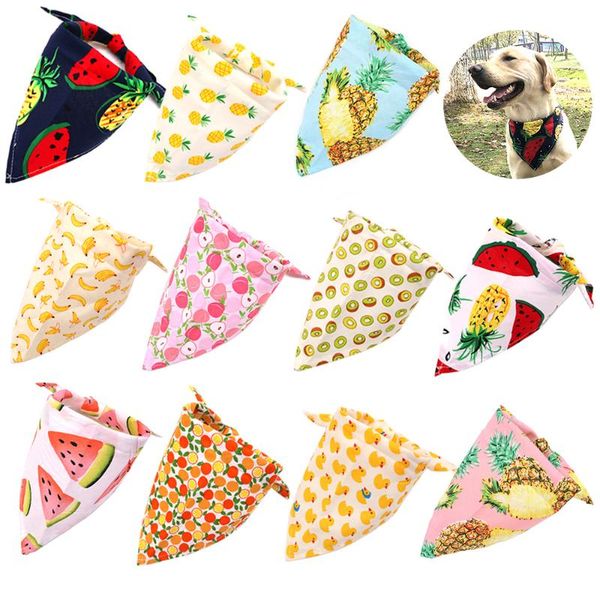 

dog apparel 10 pcs cat bandana summer fruit patterns pet scarf adjustable size accessories supplier