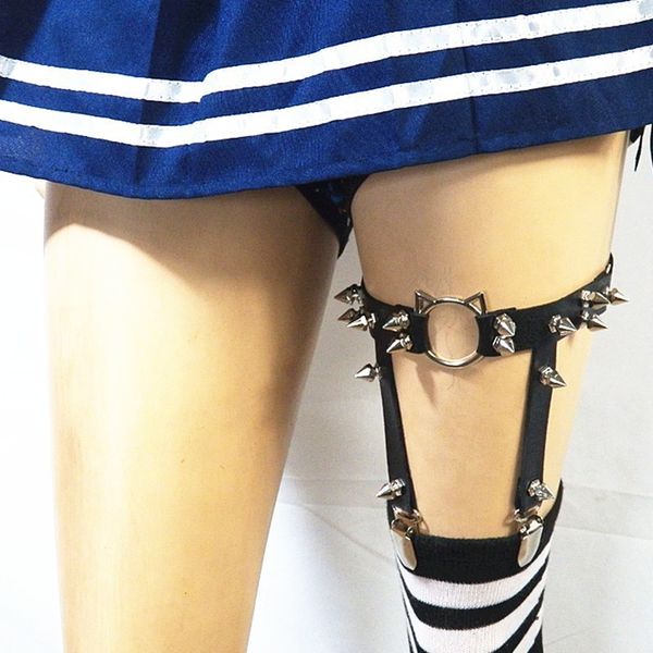 

garters fashion love cat head harajuku leg ring trend pengke performance jewelry, Black;white