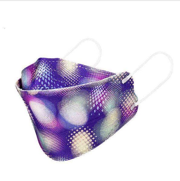 

4 layer 95%filtration efficiency 3d fish mouth disposable mask flower printing dustproof prevention of iuenza masks designer xbon